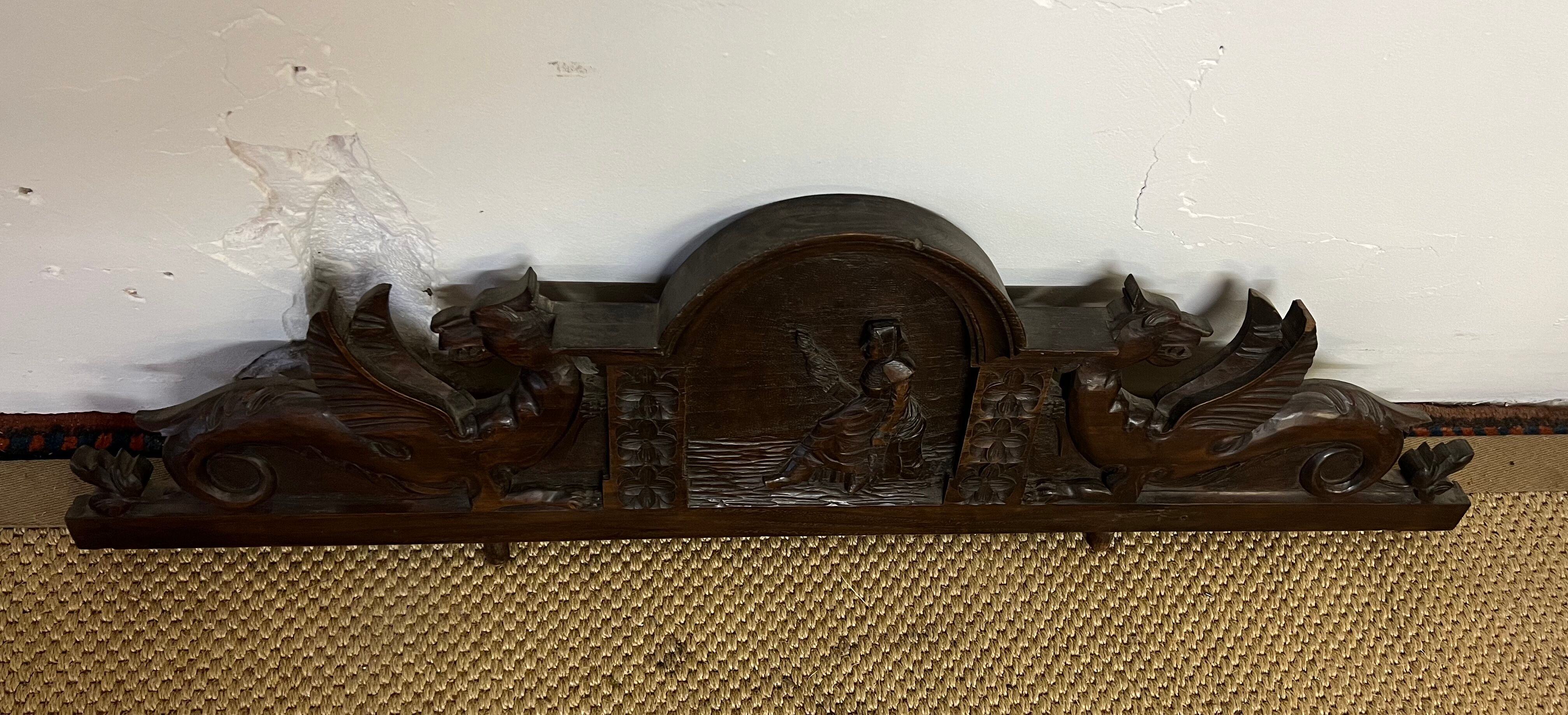 Wooden cabinet pediment