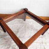 Scandinavian coffee table in wood and glass