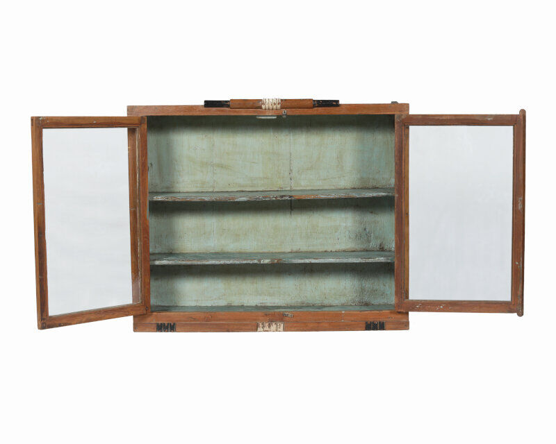 Showcase Mural Old Teck Patine Brown Art Deco Piece of Origin India