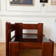Modernist coffee table in wood and smoked glass.