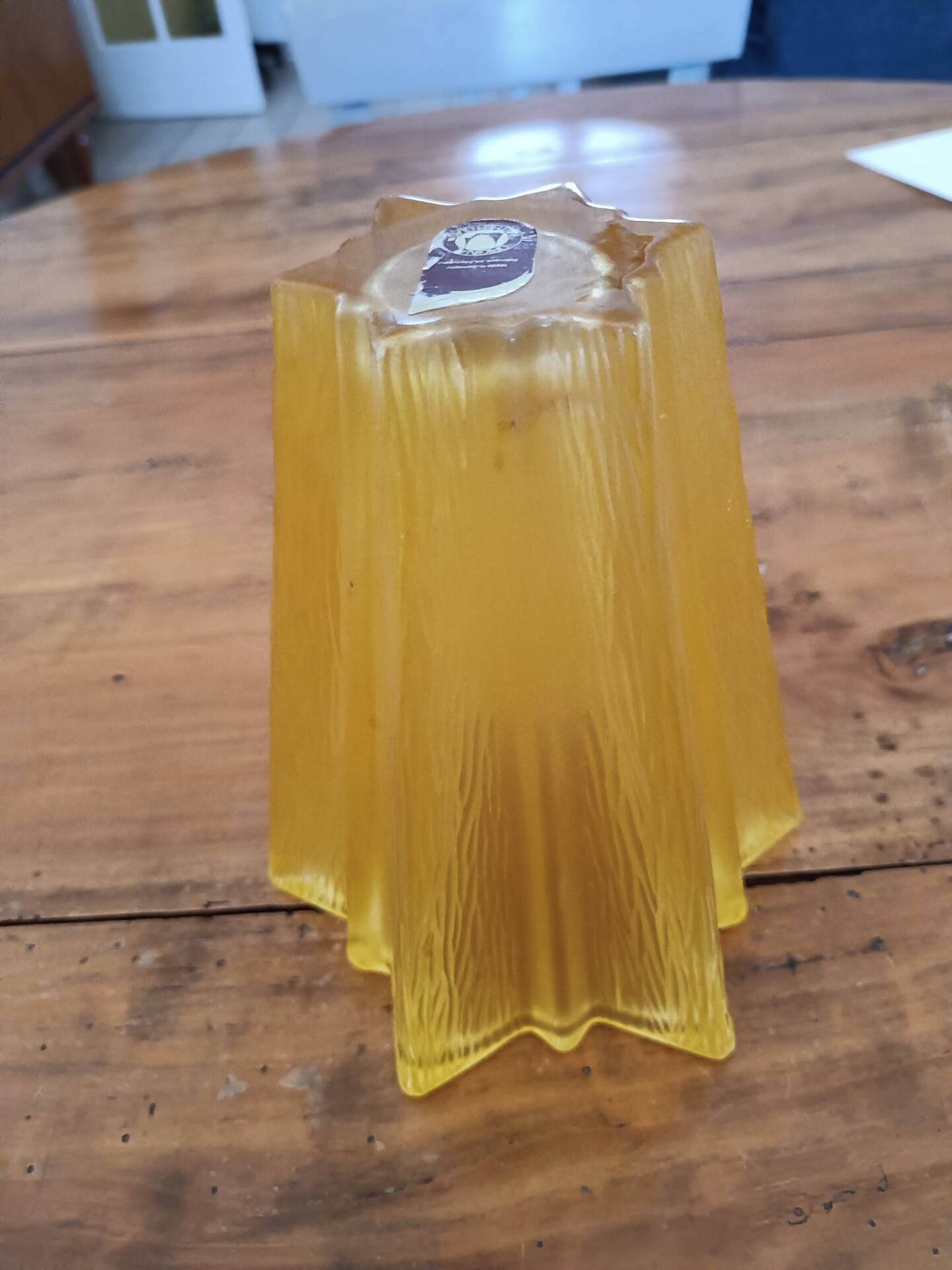 Yellow star vase Walther Glas
