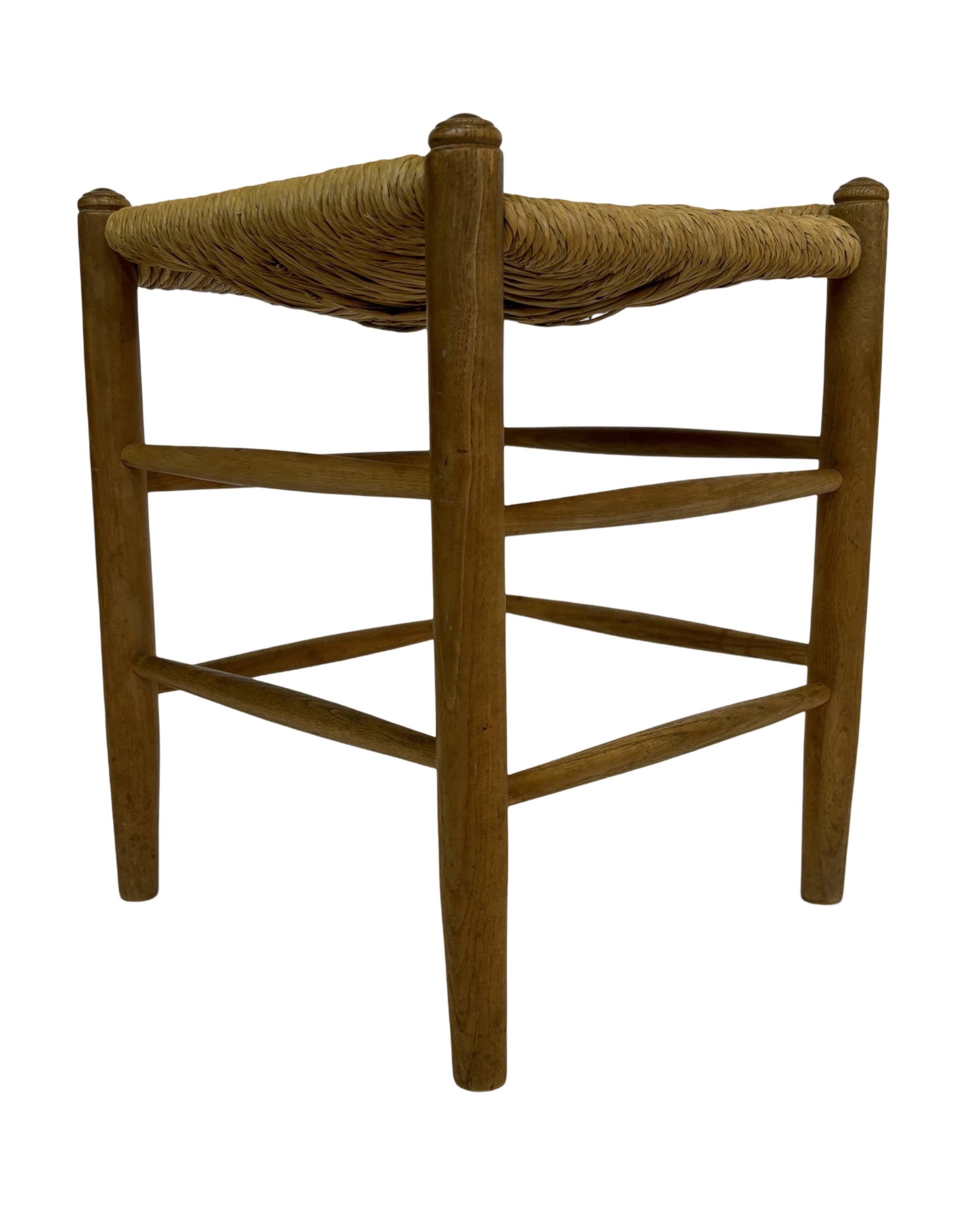 Vintage Danish papercord stool rope beech mid century '60s design