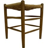 Vintage Danish papercord stool rope beech mid century '60s design