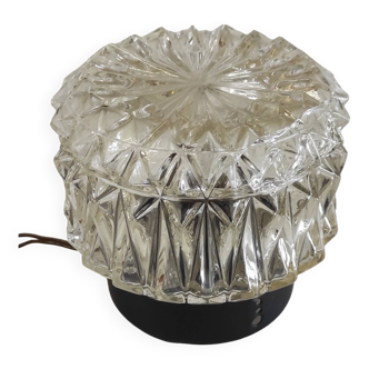 Molded glass ceiling or wall light - 60s/70s