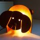Vintage 80's wooden dog lamp, raison, france