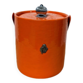 Orange vintage ice cube bucket