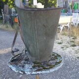 Galvanized metal and leather harvest hood