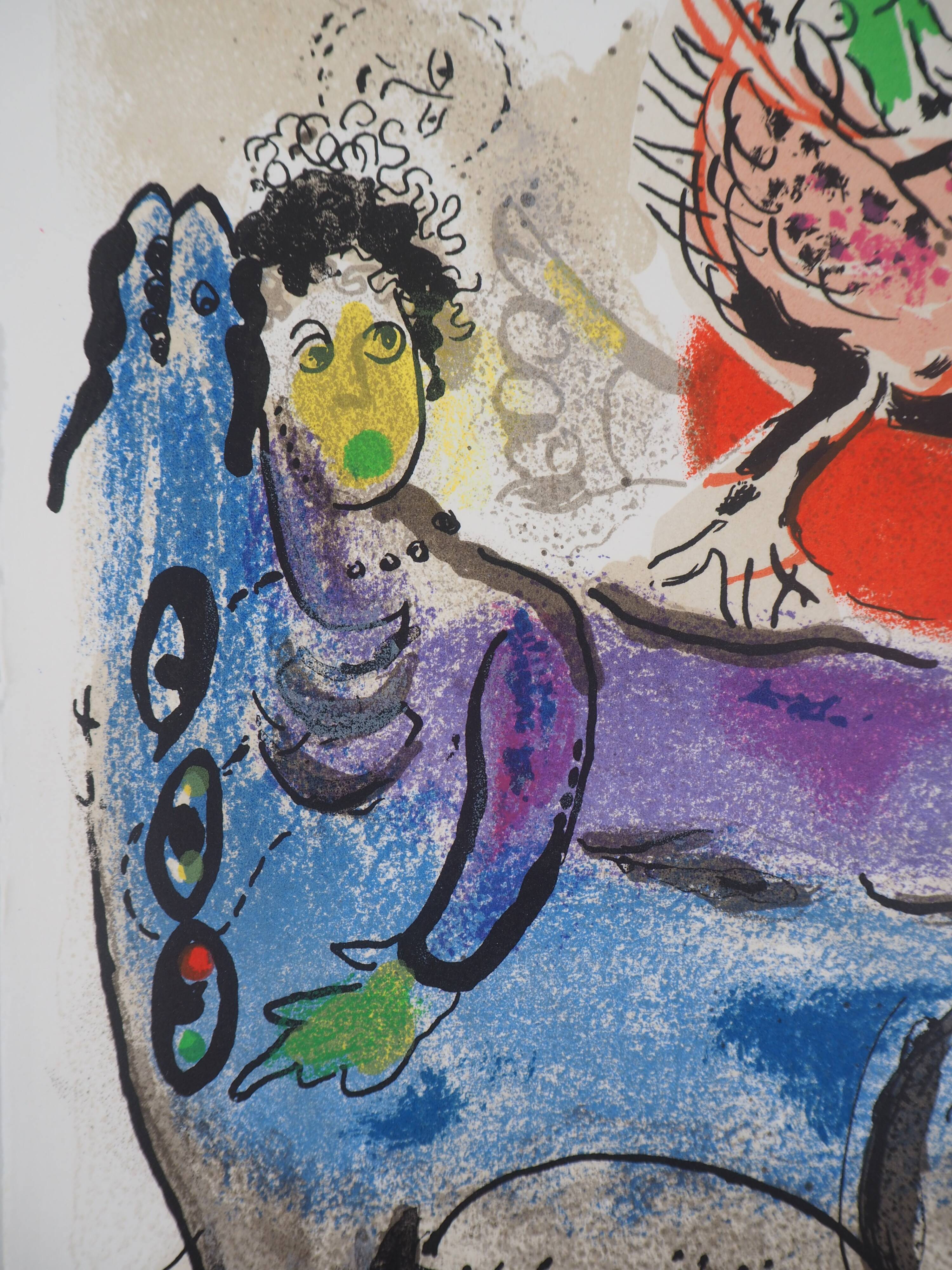 Marc chagall: the blue cow - original lithograph