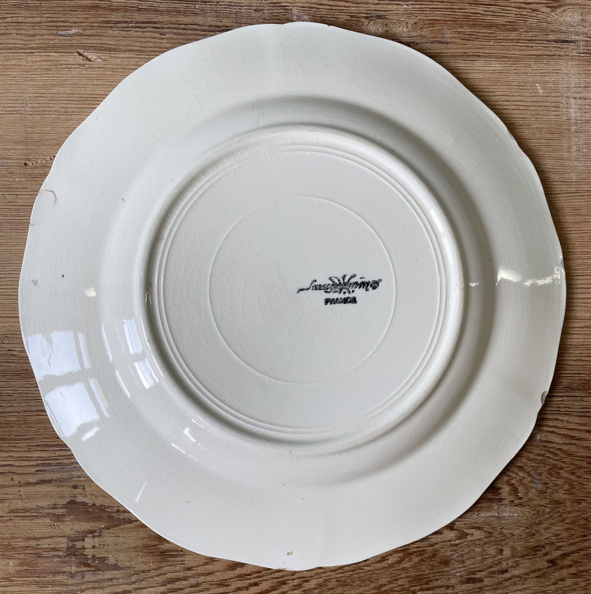 Set of 4 flat plates Sarreguemines France