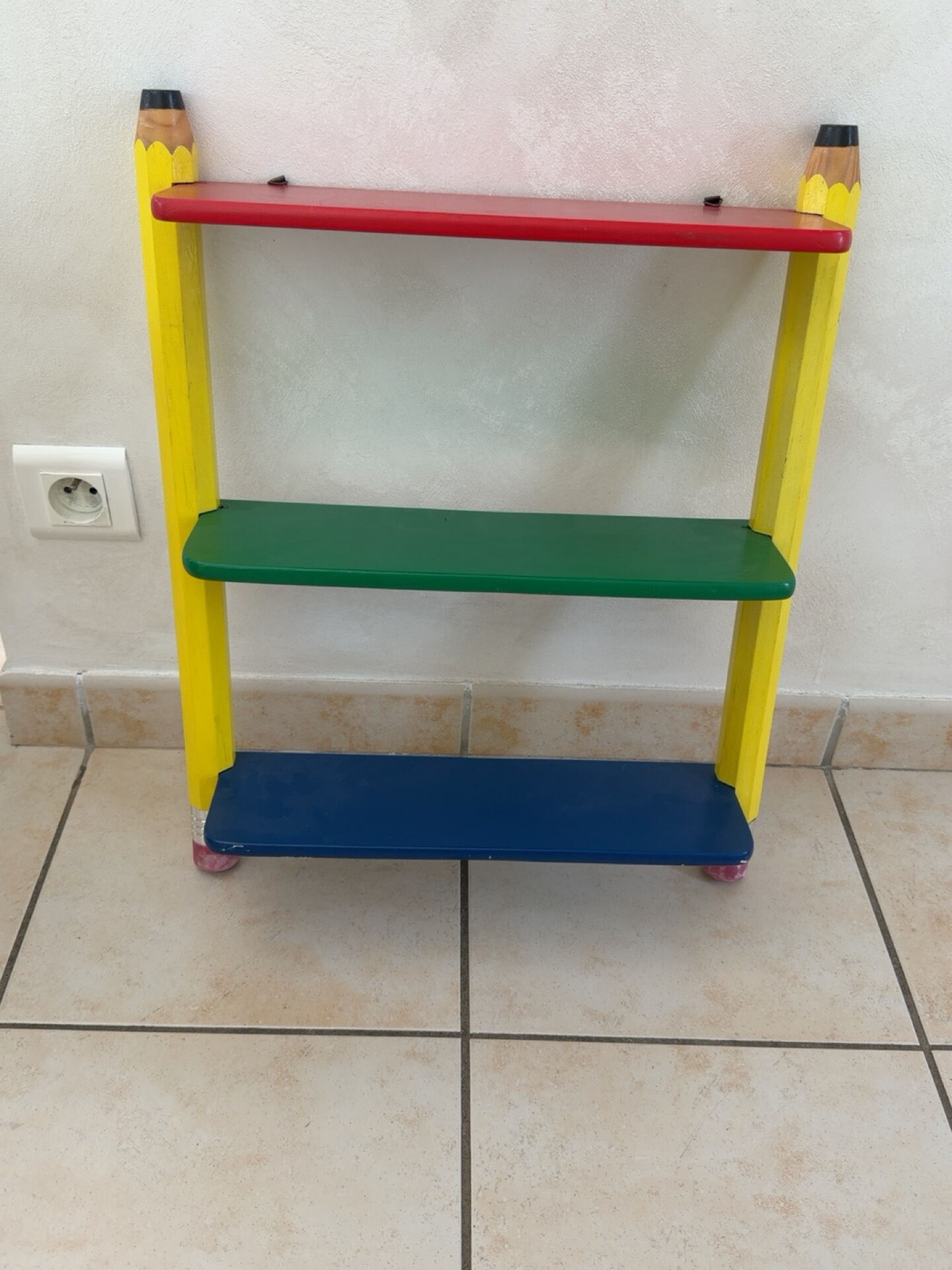 Vintage 80s pencil shelf – Memphis style – attributed to Pierre S.