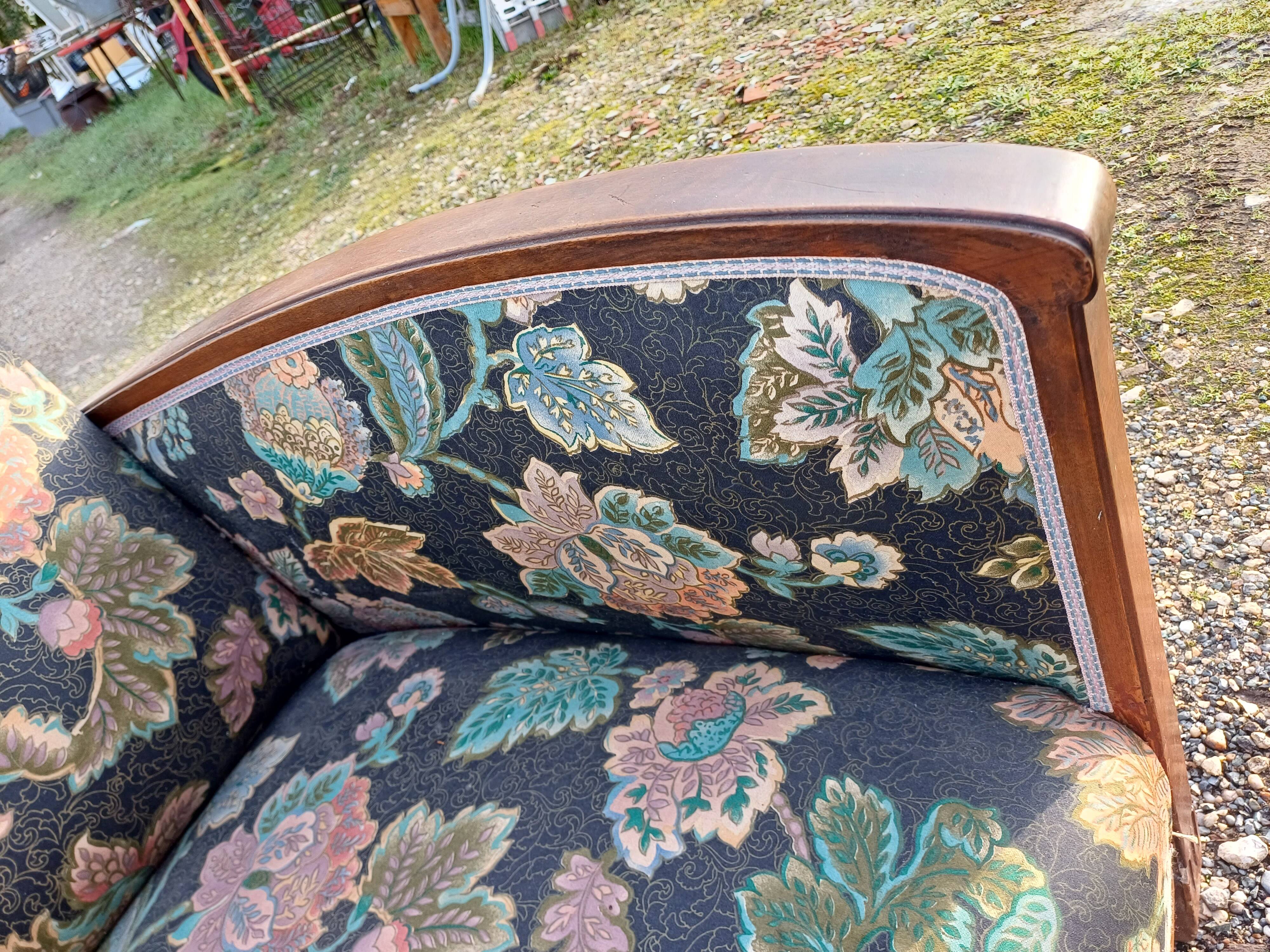 Art deco walnut armchair