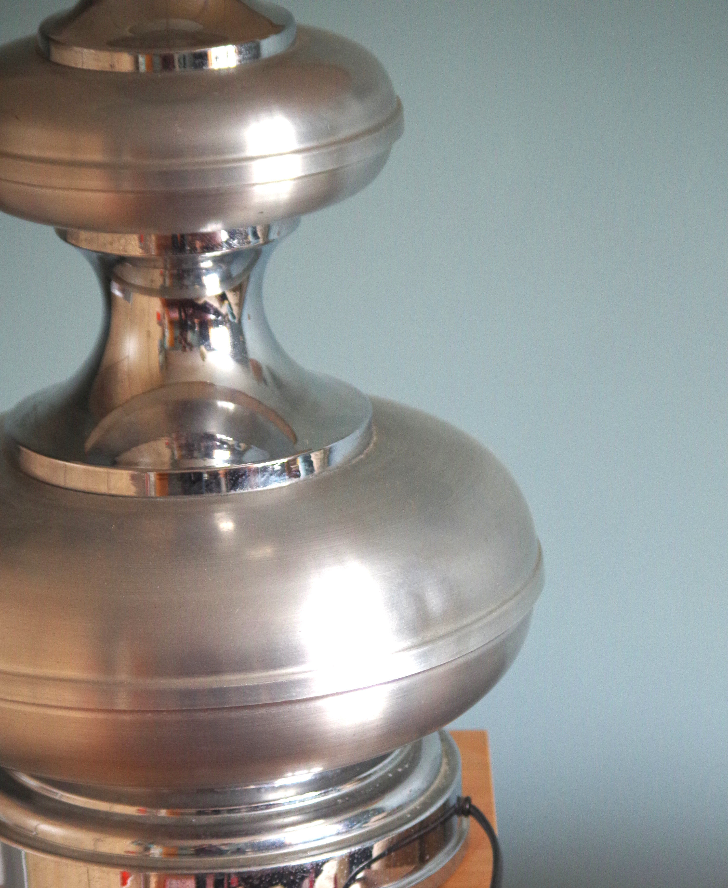 Vintage lamp aluminum and chrome 70s