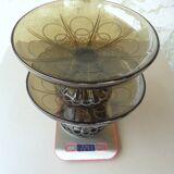 Pair of tazza glass compote cups, circa 1950 - 1970