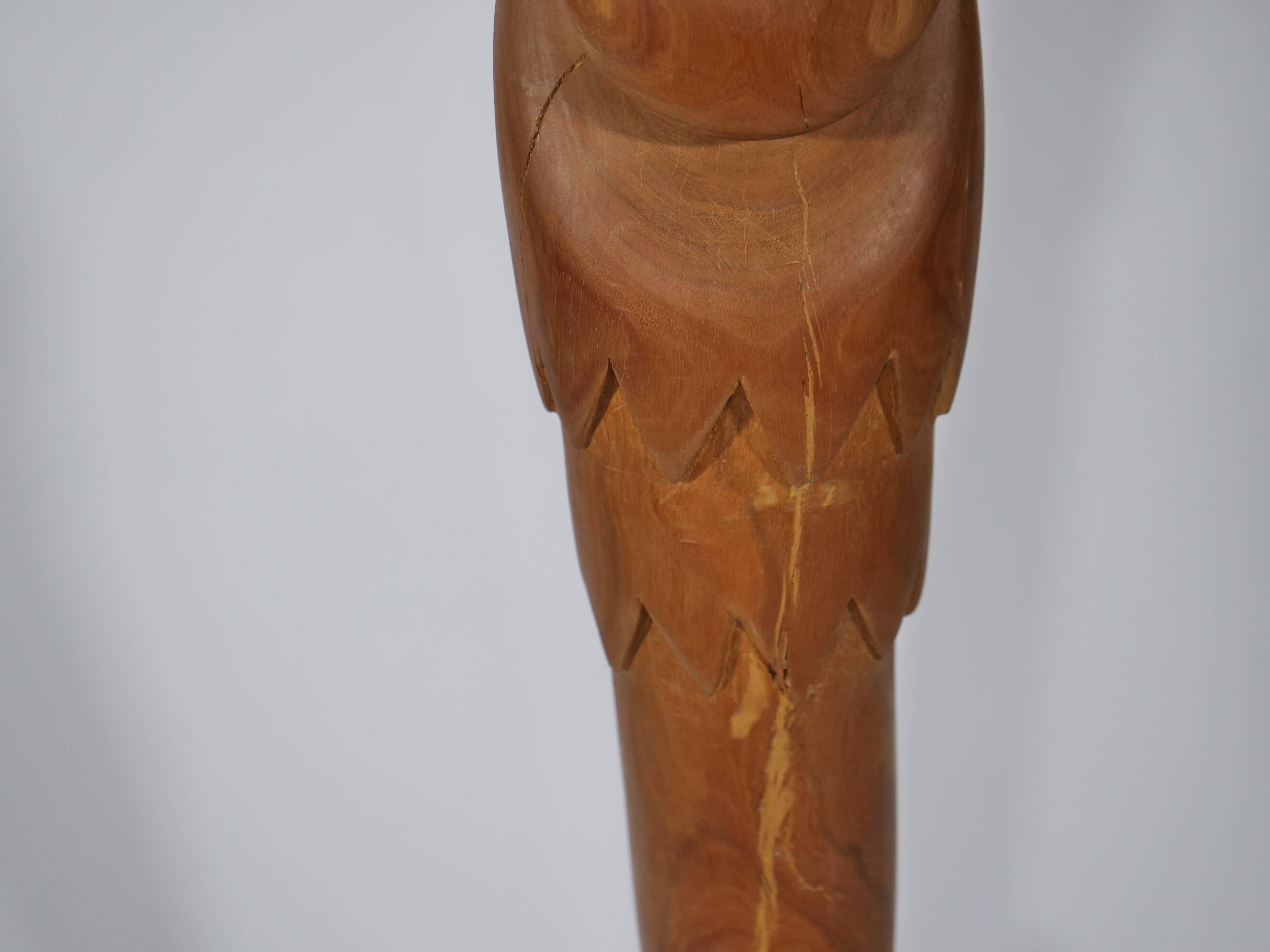 XXL Solid Teak Crane Sculpture - 1960s Design, Mid-Century Art