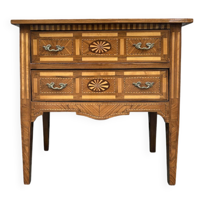 Commode d’appoint Empire tardif en marqueterie fine – fin XIXᵉ siècle