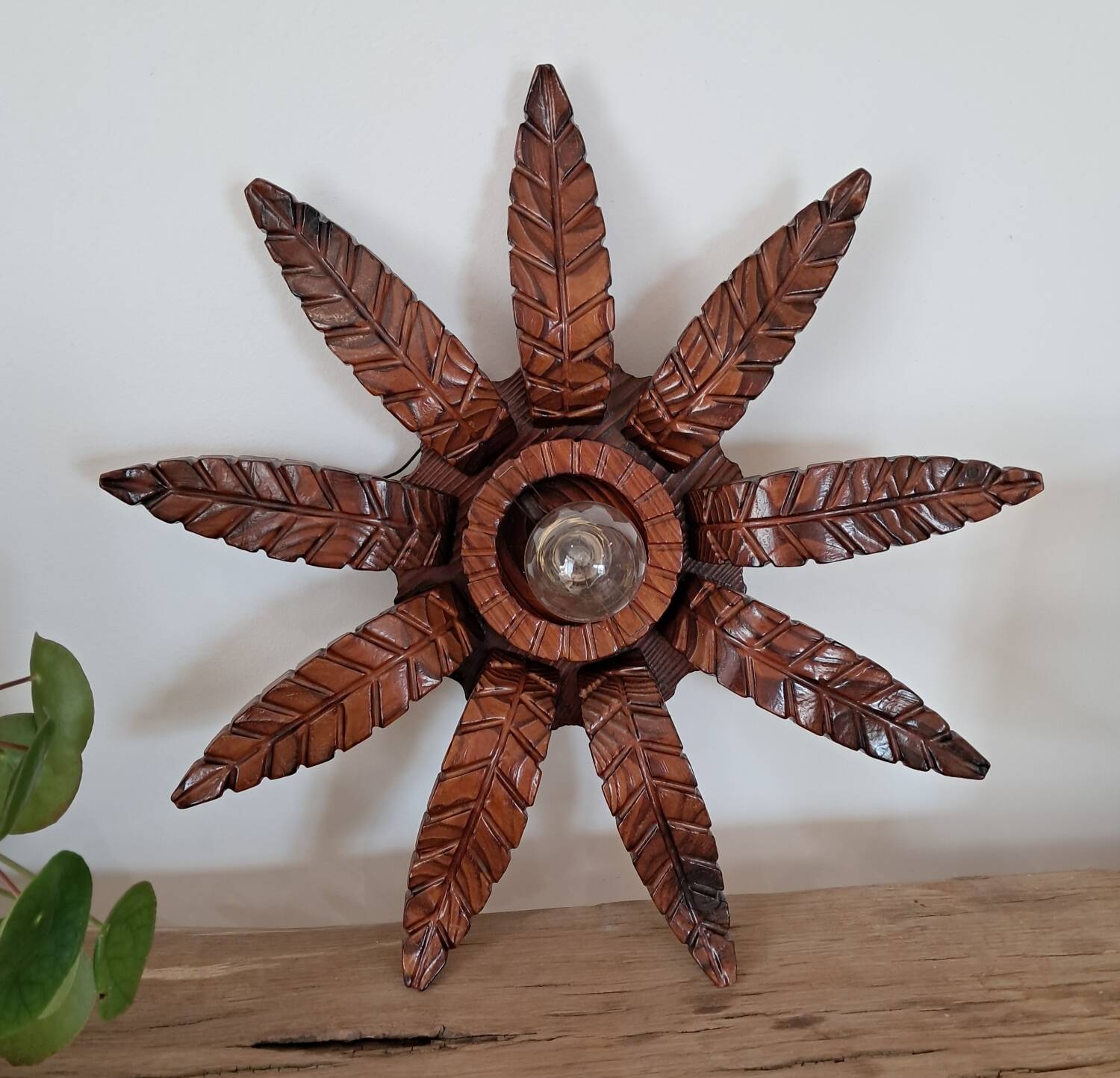 Old wooden wall light