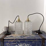 Set of two bubble glass pendant lights