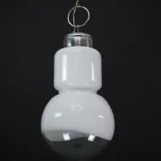 Vintage Mazzega space age chandelier in chrome and murano glass. Italy 1960
