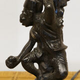 Lamp monkey learned juggler in patinated bronze