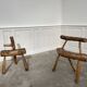 Paire de chaises en bois art populaire