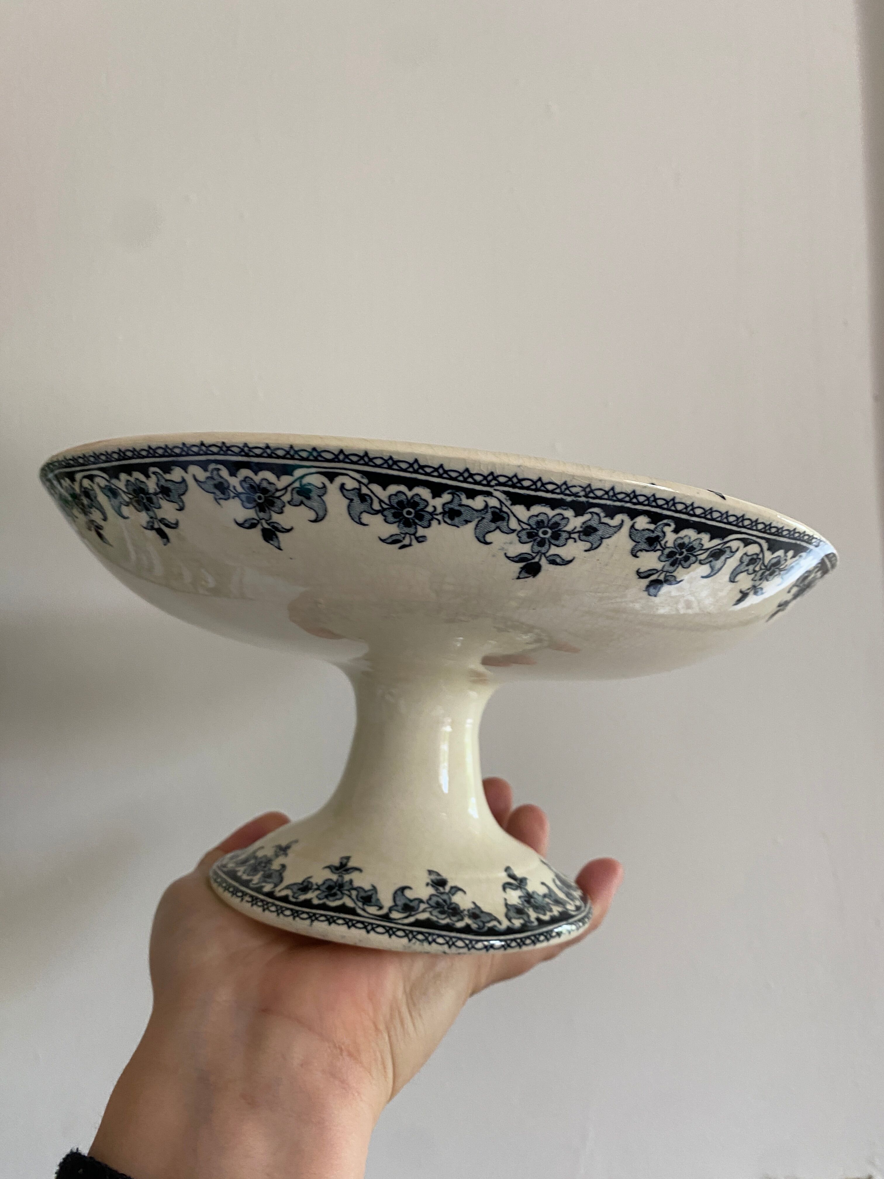 Vintage compotier in iron earth, Gagny de H.B.C