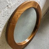 Round mirror in solid elm Maison Regain