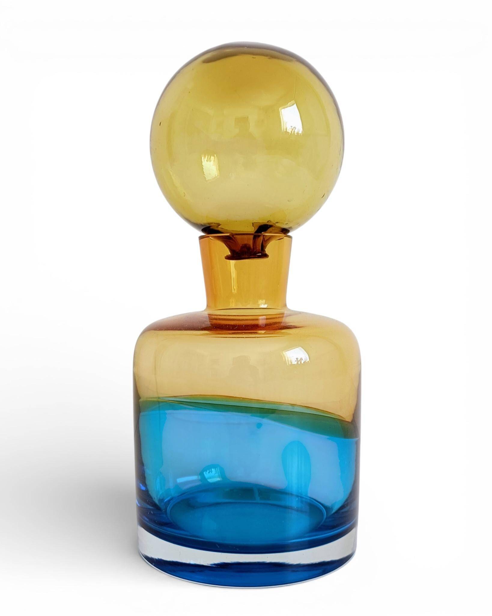 Sommerso Murano Art Glass Bottle In The Style of Flavio Poli for Seguso