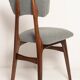 Chaise de salle à manger papillon milieu du siècle, bouclé gris, bois noyer foncé, Europe, années 1960