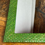 Rectangular wicker mirror