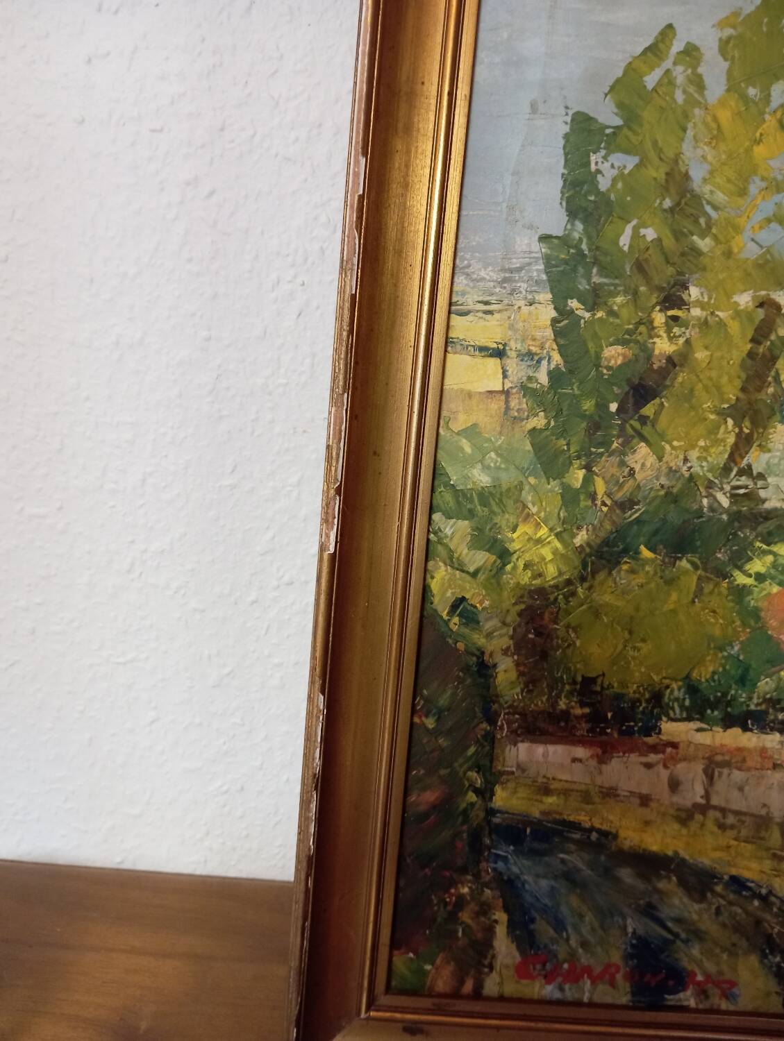 Landscape with knives, signed Charon