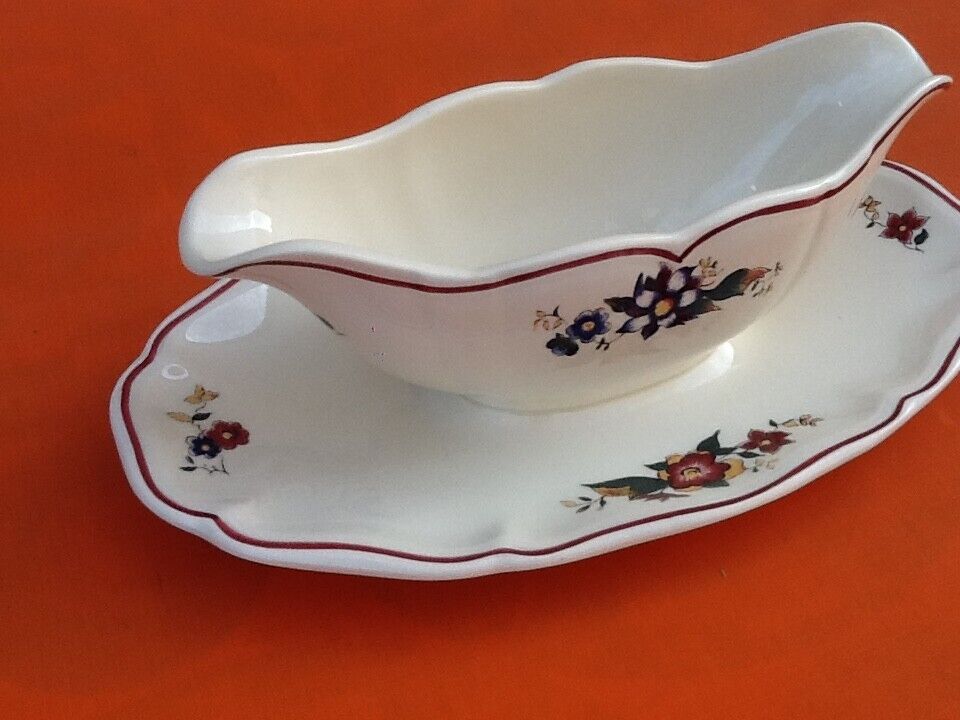 Saucière sur dormant Faïence de Sarreguemines France