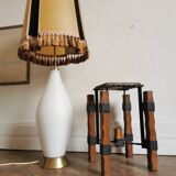 Large opaline and brass table lamp from the 60s