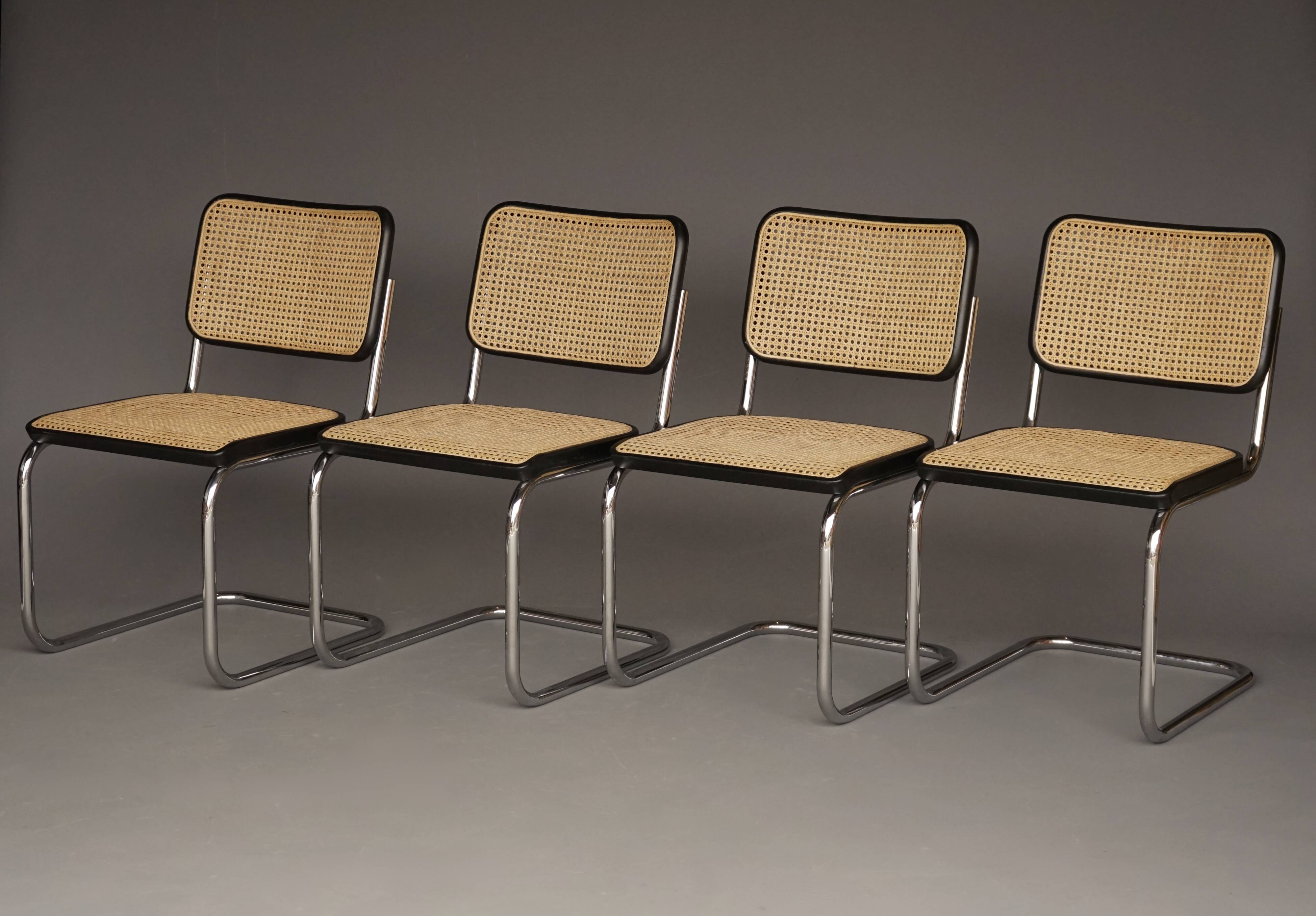 S32 Dining Chairs by Marcel Breuer for Thonet. 1980s. Set of 4