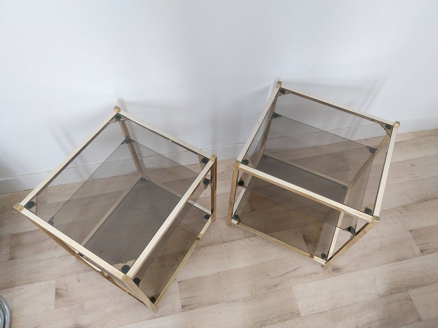 Belgo chrom side tables from the 70s