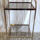 Gold metal and smoked glass side table - 1970s/80s