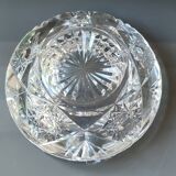 Bohemian cut crystal ashtray/pocket tray. Star/cross-hatched motifs.