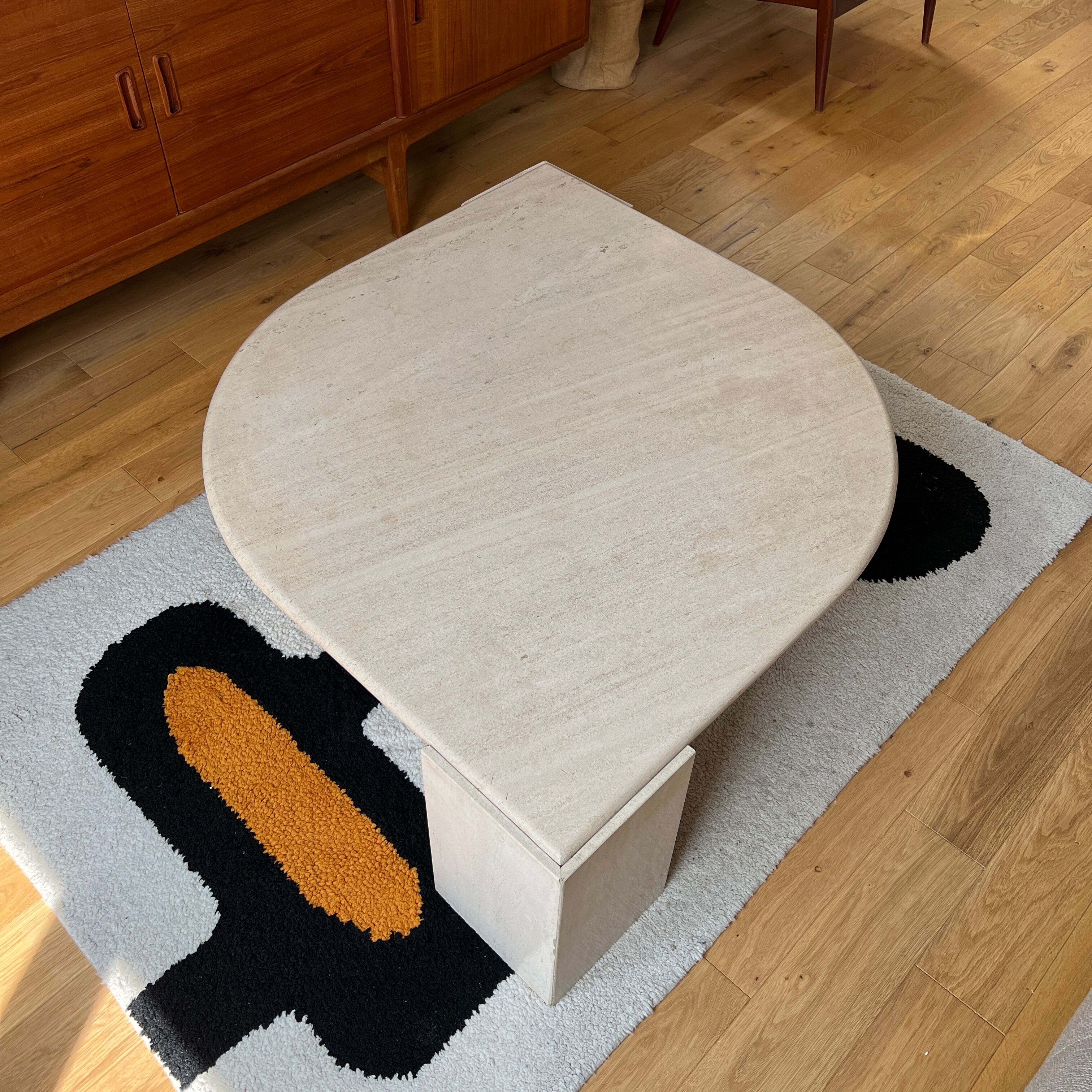 Travertine coffee table