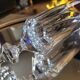 Two thick crystal flutes in the Baccarat style. 1960s. Two flutes in thick crystal.