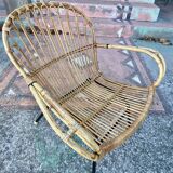 Fauteuil en rotin  vers 1960
