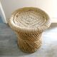 Tabouret en rotin et corde des années 70