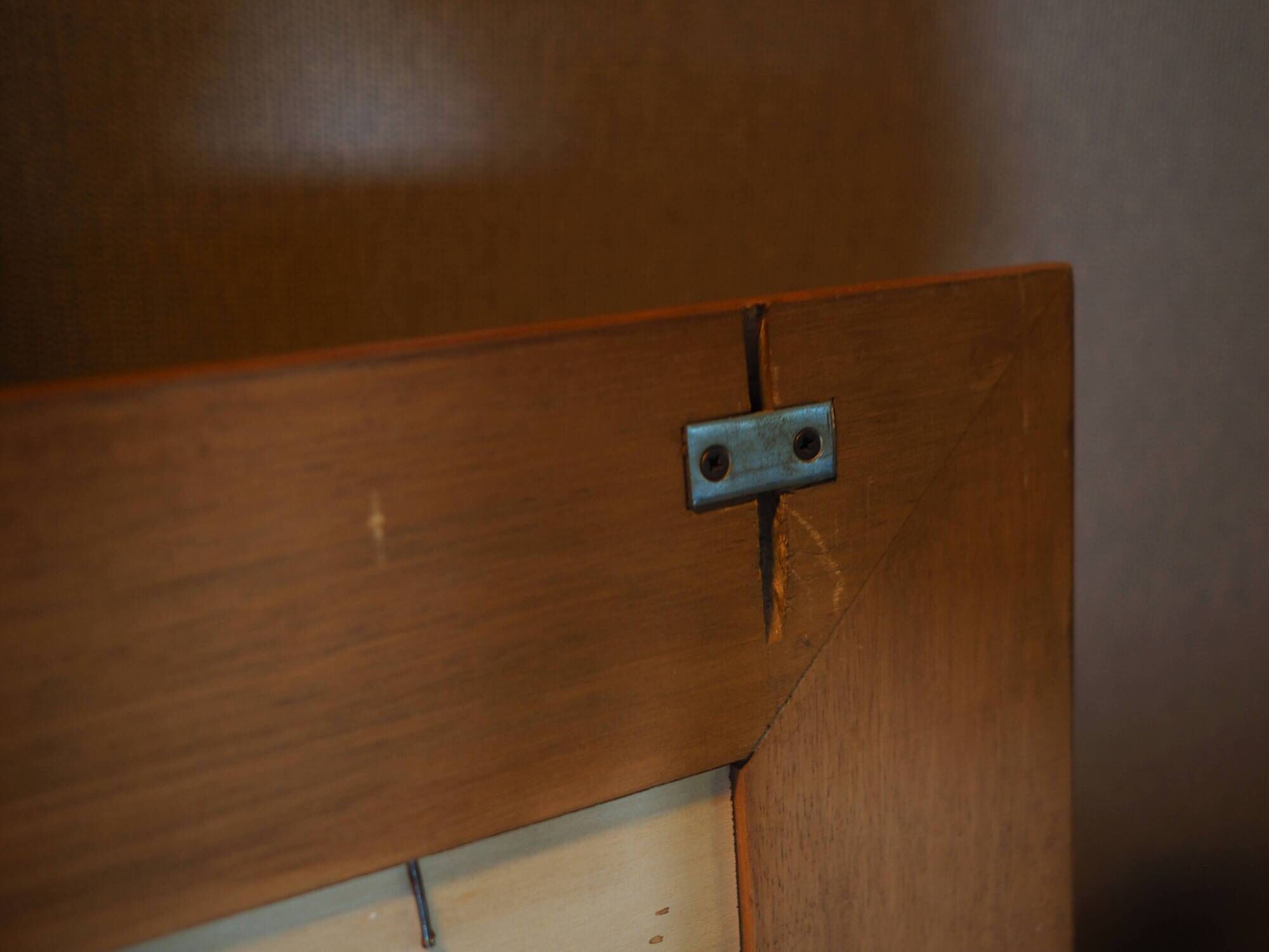 Mirror in mahogany frame, Italian design, 1970s, production: Italy
