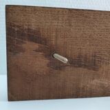 Patinated solid oak coat rack and vintage aluminum hooks