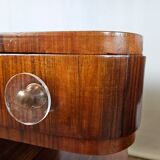 Pair of Art Decò bedside tables in walnut and thuja