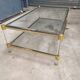 Table basse double plateau verre vintage