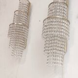 Pair of crystal appliques. France, 1970s.