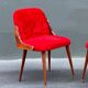 1960s chair in faux fur and varnished wood