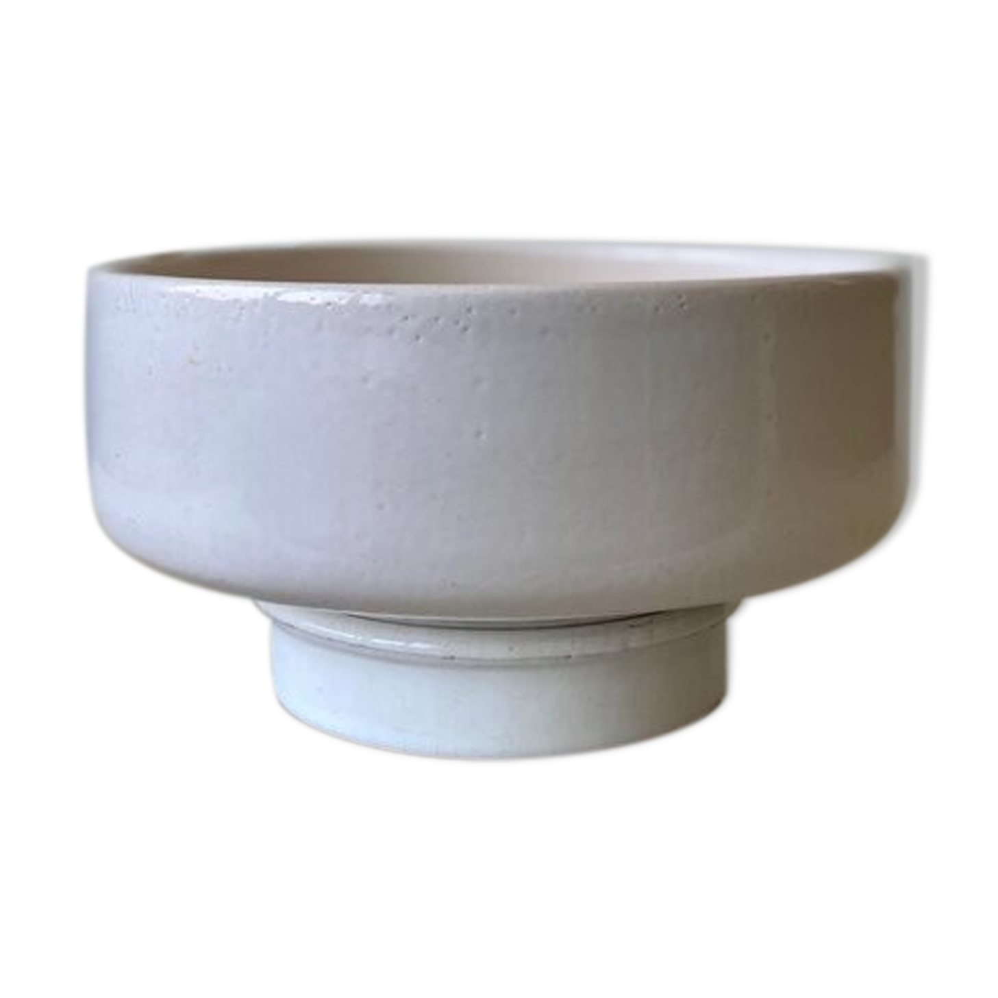 White ceramic pot and saucer ⌀ 20 cm