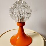 Vintage space age tafellamp uit de jaren 60 met lampenkap in glas