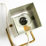 Great Mid Century metal bedside lamp with brass base by Kaiser Leuchten