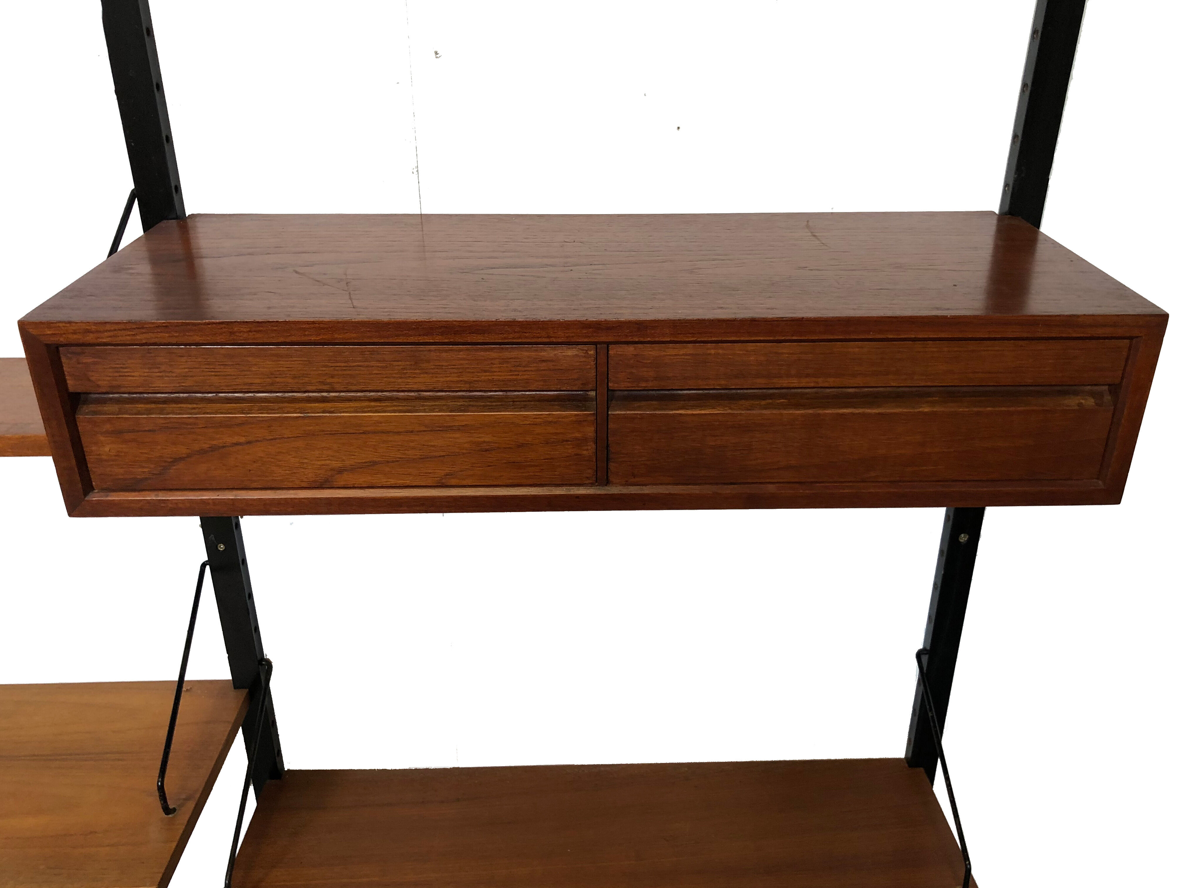 Vintage Poul Cadovius Royal System Wall Console